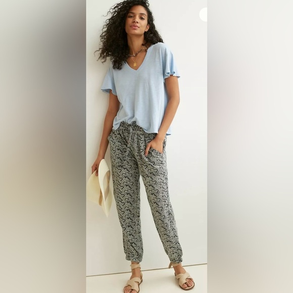 Anthropologie Pants - By Anthropologie Rhys utility linen blend joggers tropical print size XS